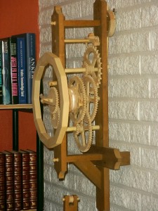 Finished clock seen from the side