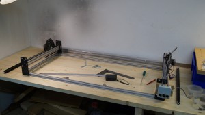 New frame with y-axis rails mounted.