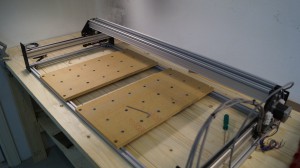 X-axis rails mounted.